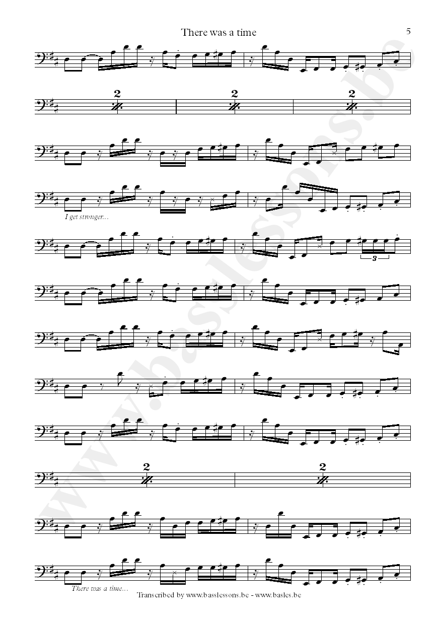 James brown there was a time bass transcription part 5