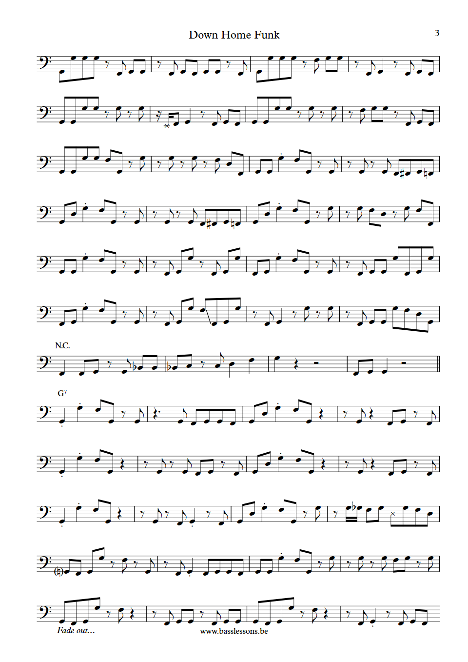 Jerry jemmott down home funk bass transcription part 3