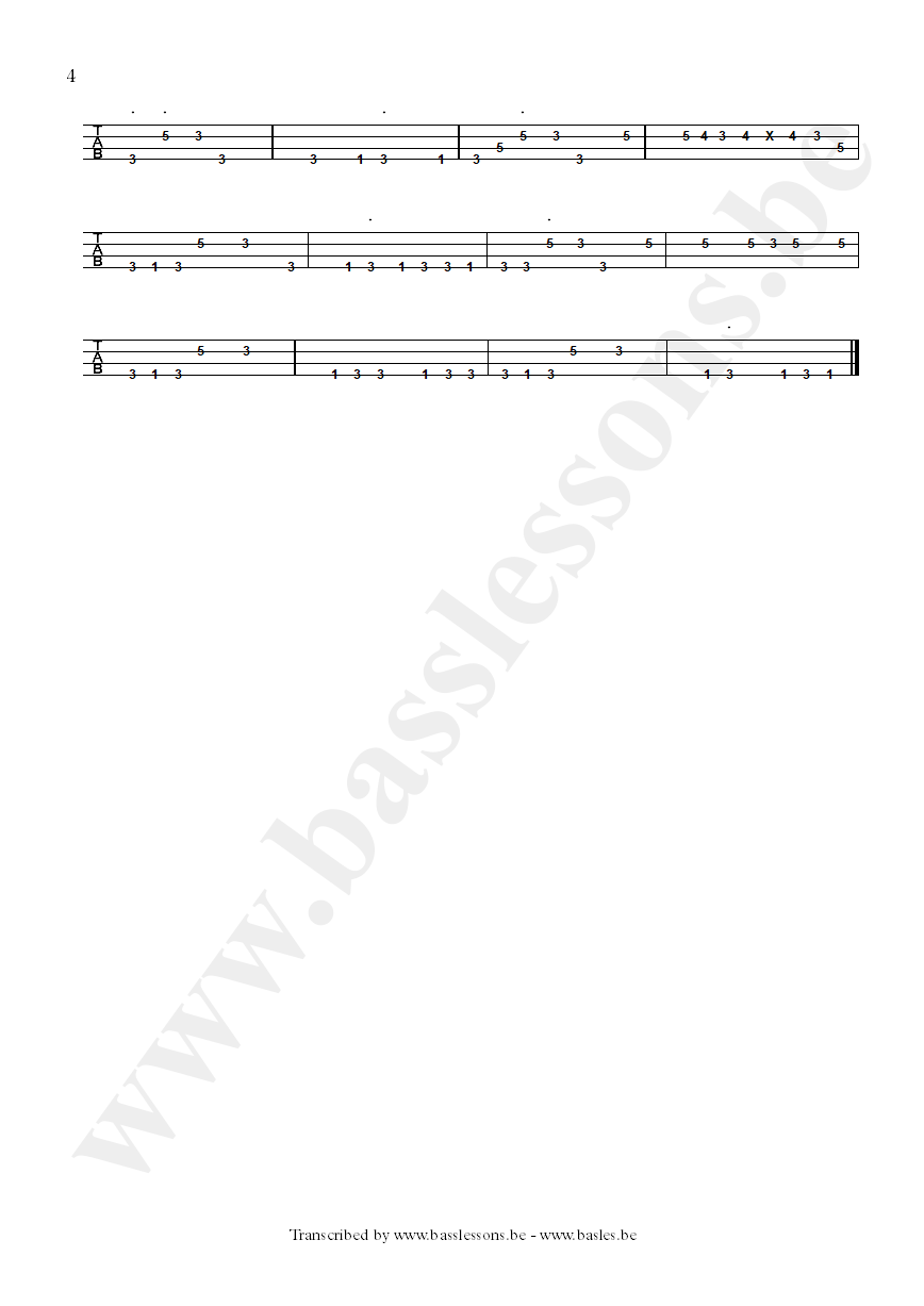 Jerry jemmott down home funk bass tab part 4
