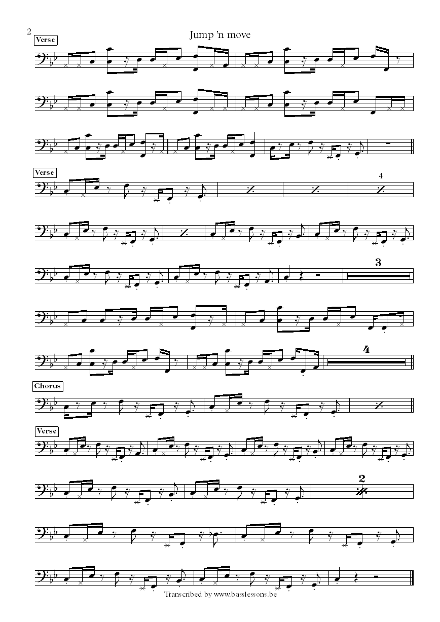 the brand new heavies jump and move bass transcription part 2