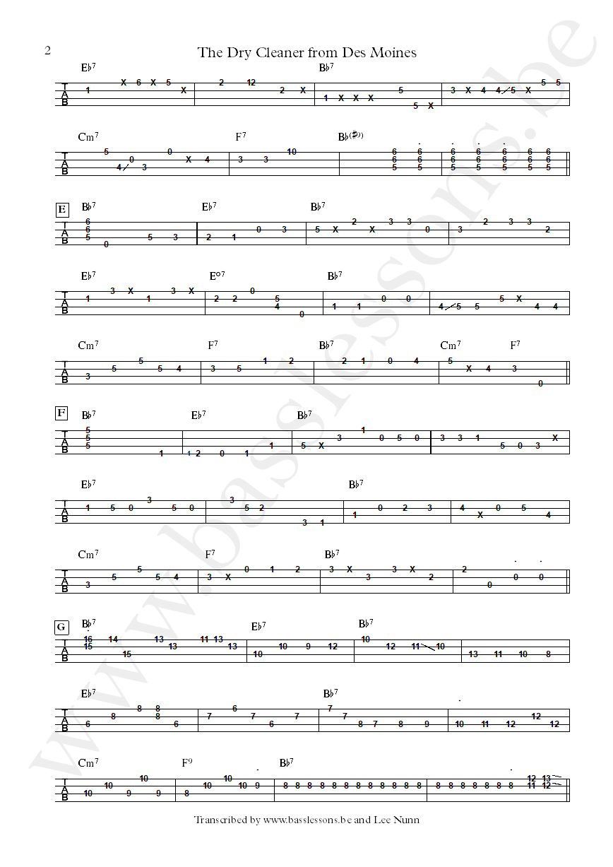 Joni mitchell the dry cleaner from des :oines bass tab part 2