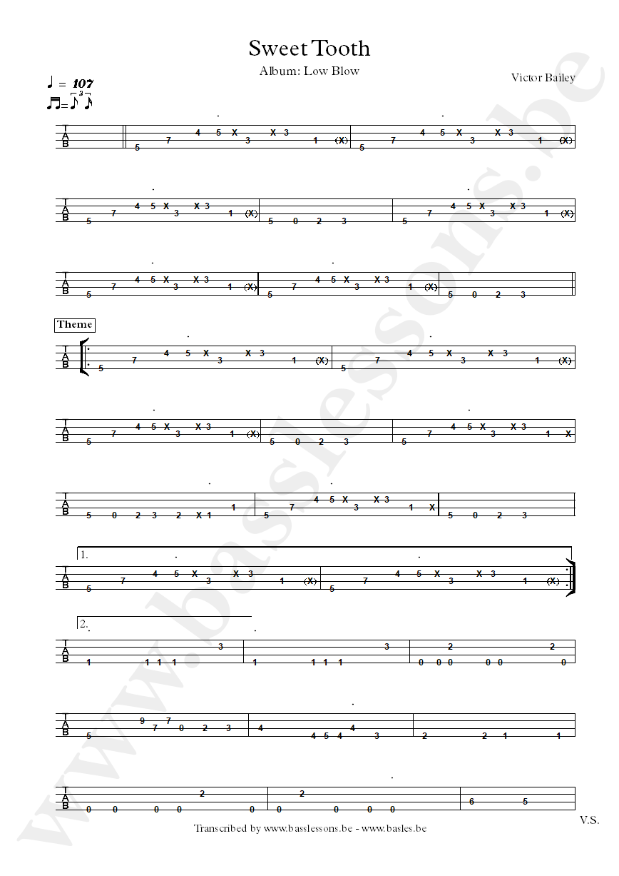 victor bailey sweet tooth bass tab