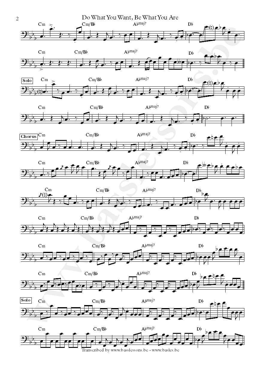 Daryl hall do what you want bass transcription part 2