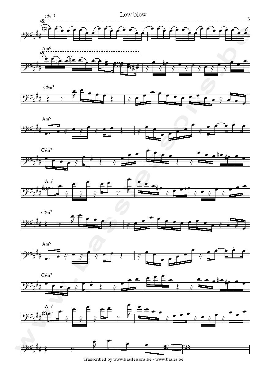 Victor Bailey low blow bass transcription part 3