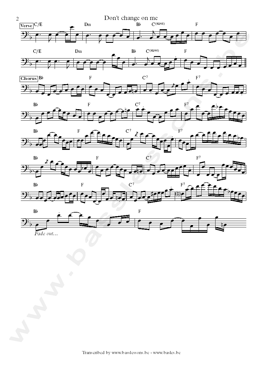 ray charles carol kaye dont change on me bass transcription part 2