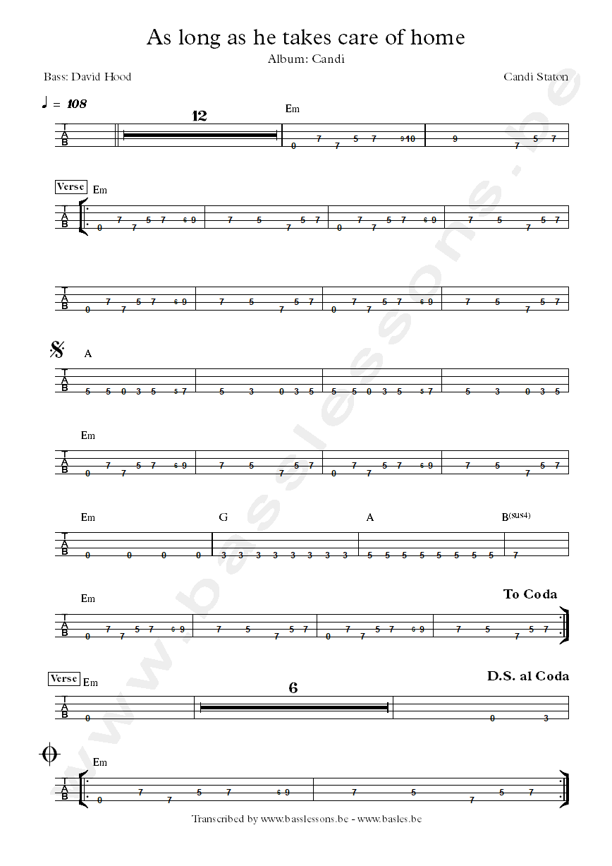 Candi staton david hood bass tab