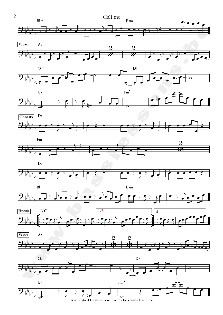 Go west call me pino palladino bass transcription part 2