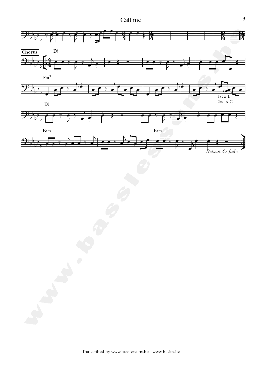 Go west call me pino palladino bass transcription part 3