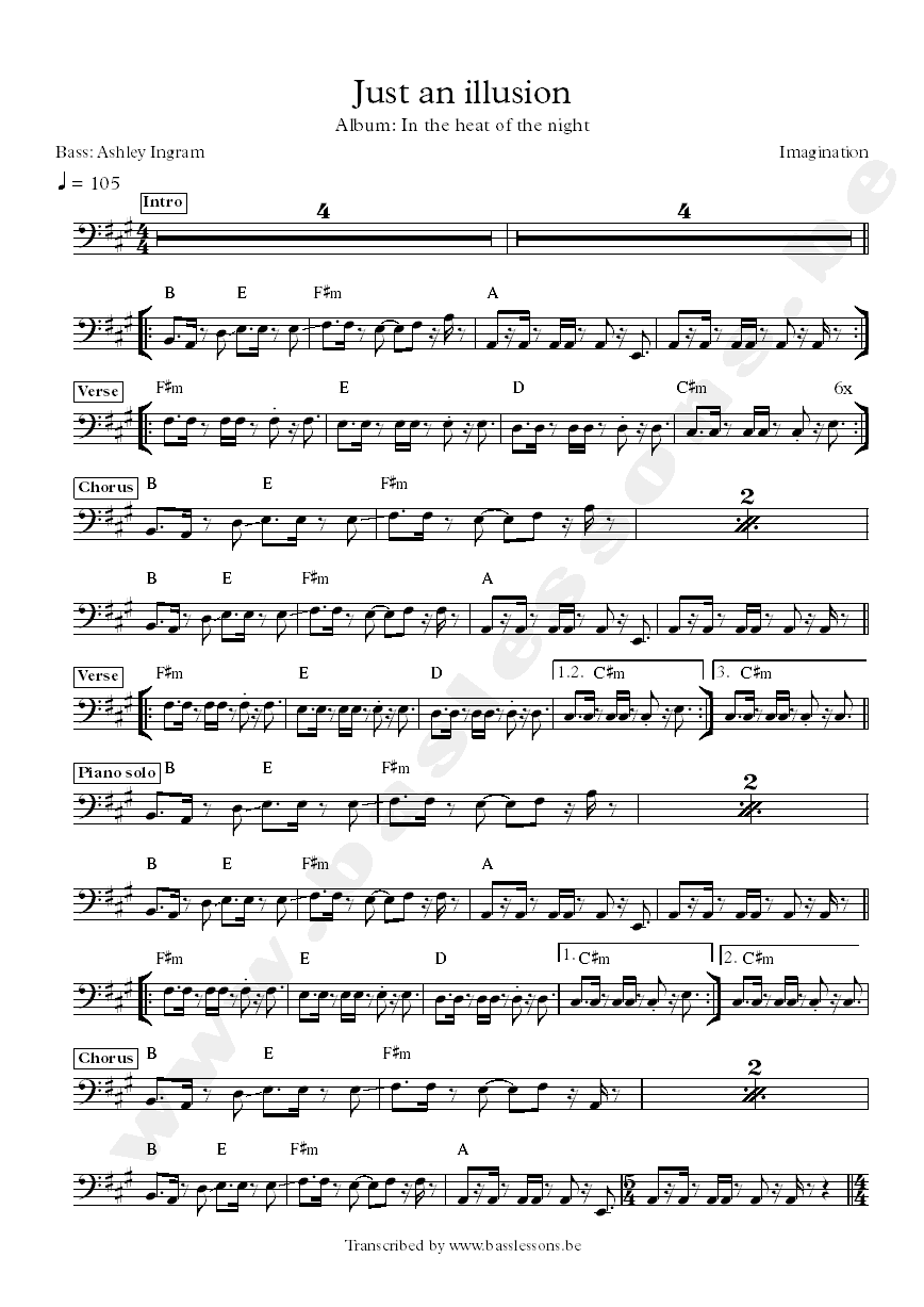Imagination just an illusion bass transcription