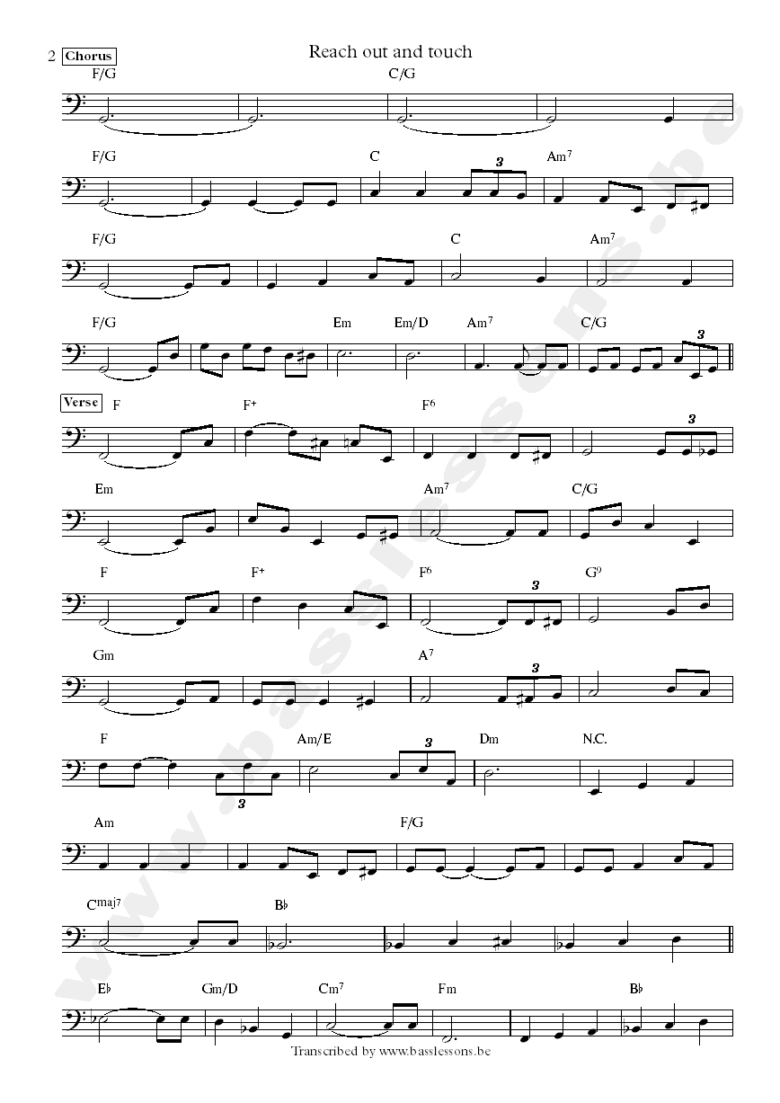 Diana ross reach out and touch james jamerson Transcription part 2