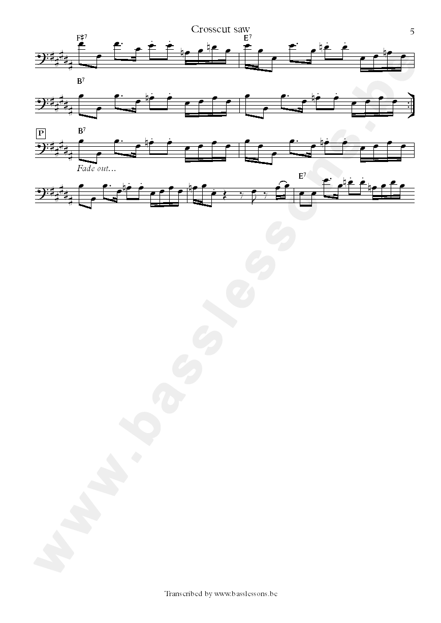 albert king crosscut saw bass transcription part 5