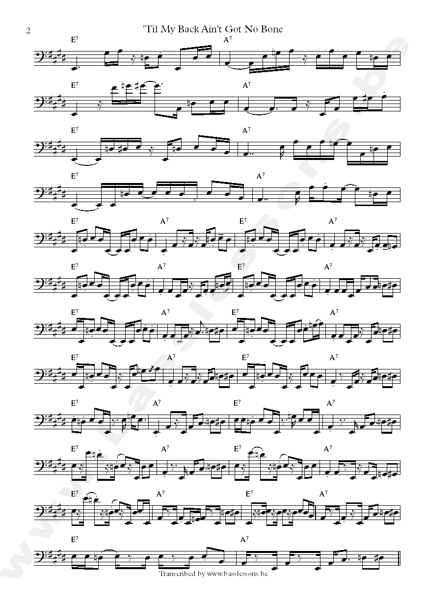 Albert king til my back ain't got no bone bass transcription part 2