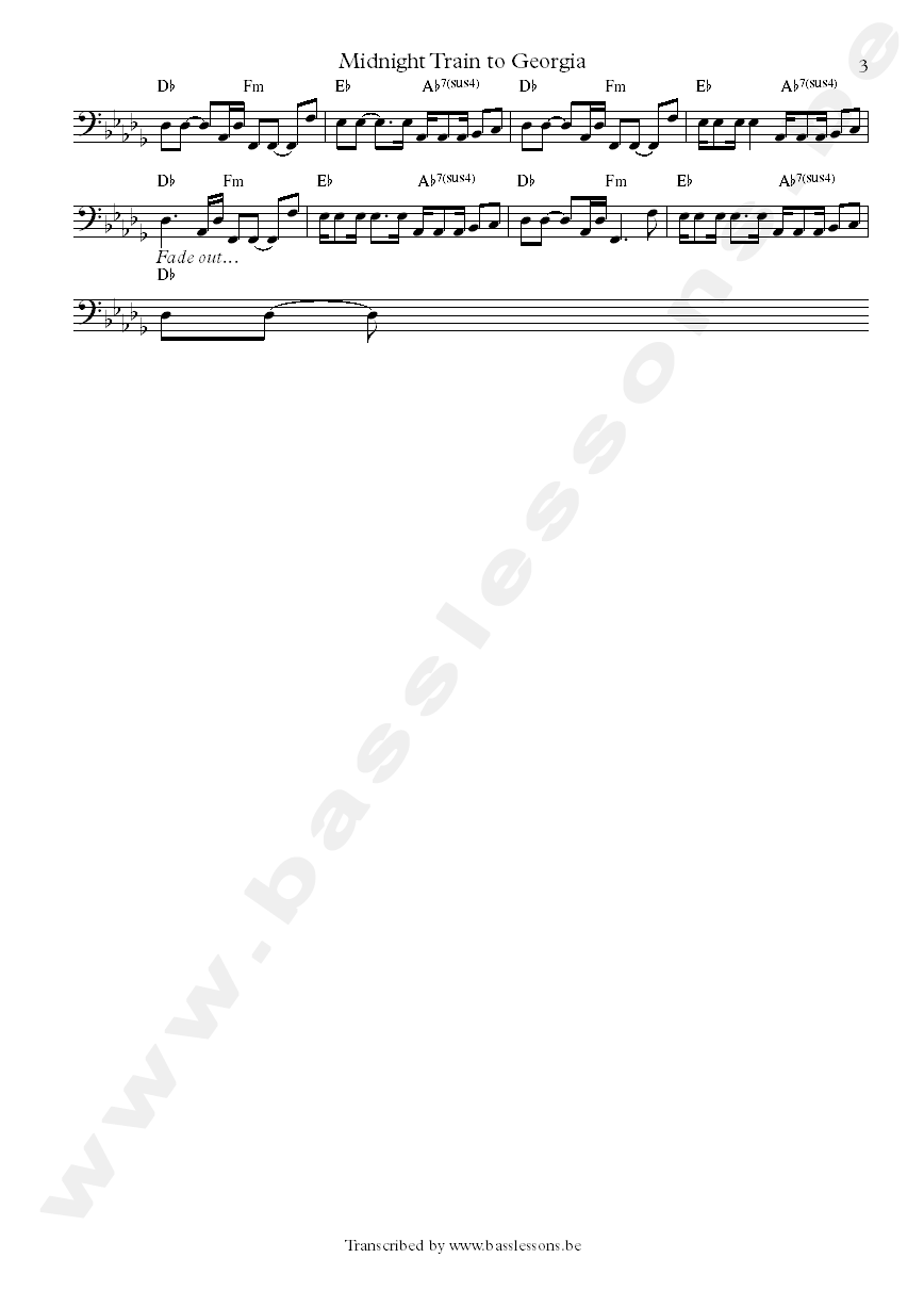 midnight train to georgia bass transcription part 3