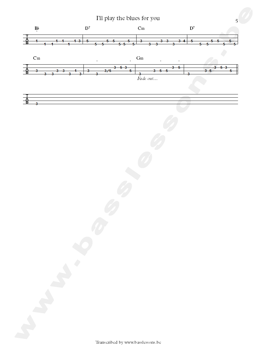 albert king ill play the blues for you bass tab part 2