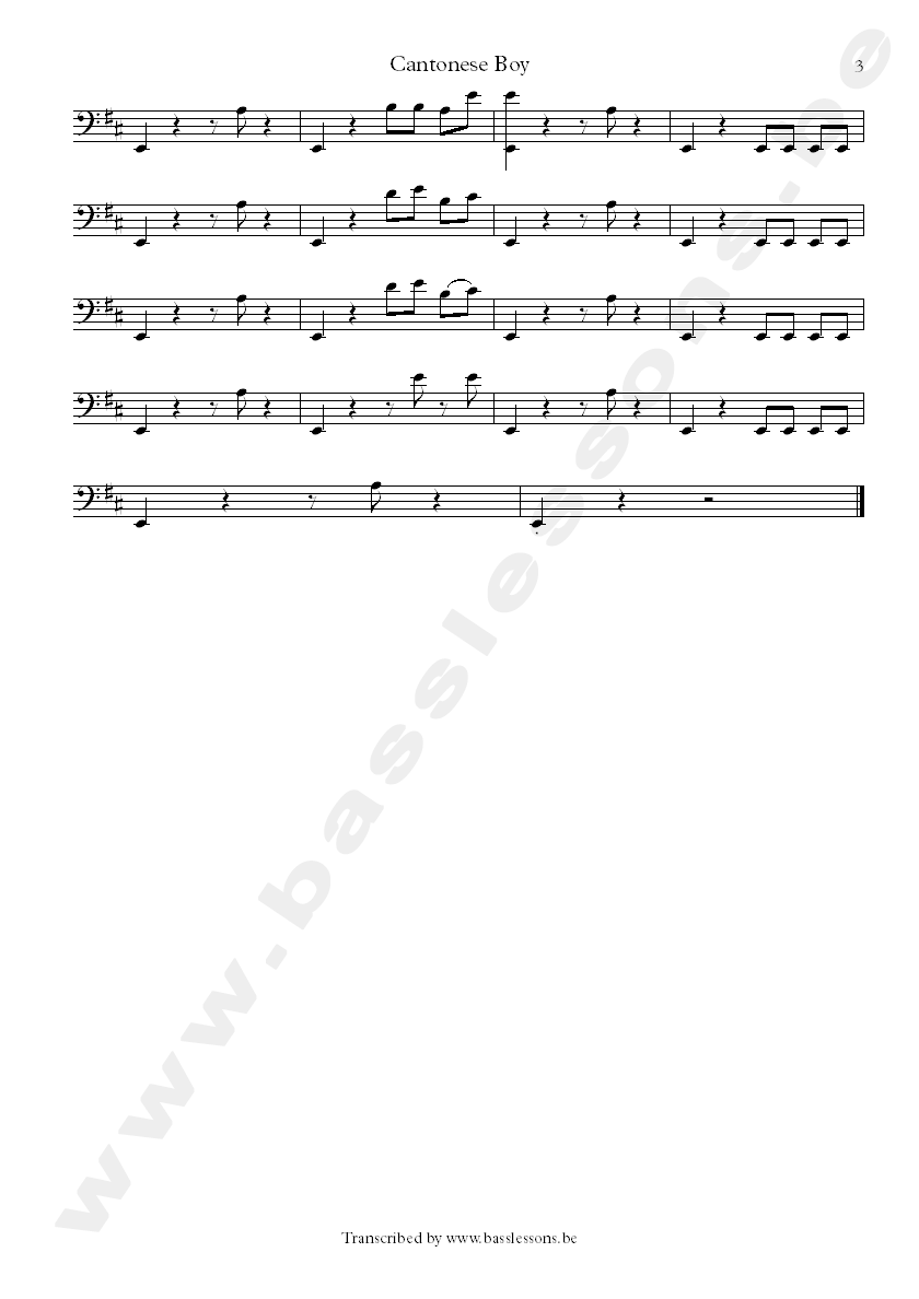 Japan cantonese boy mick karn bass transcription part 3