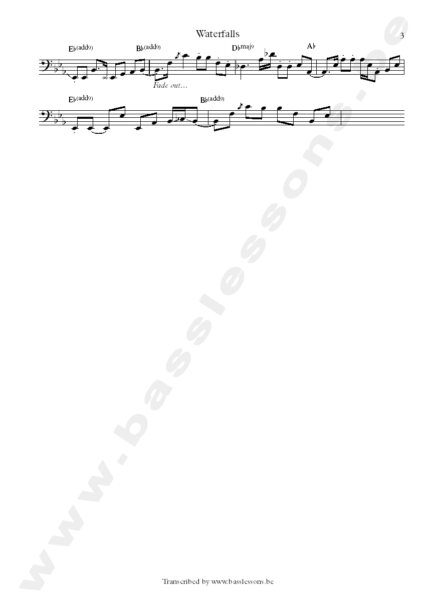 tlc wetrfalls bass ttranscription part 3