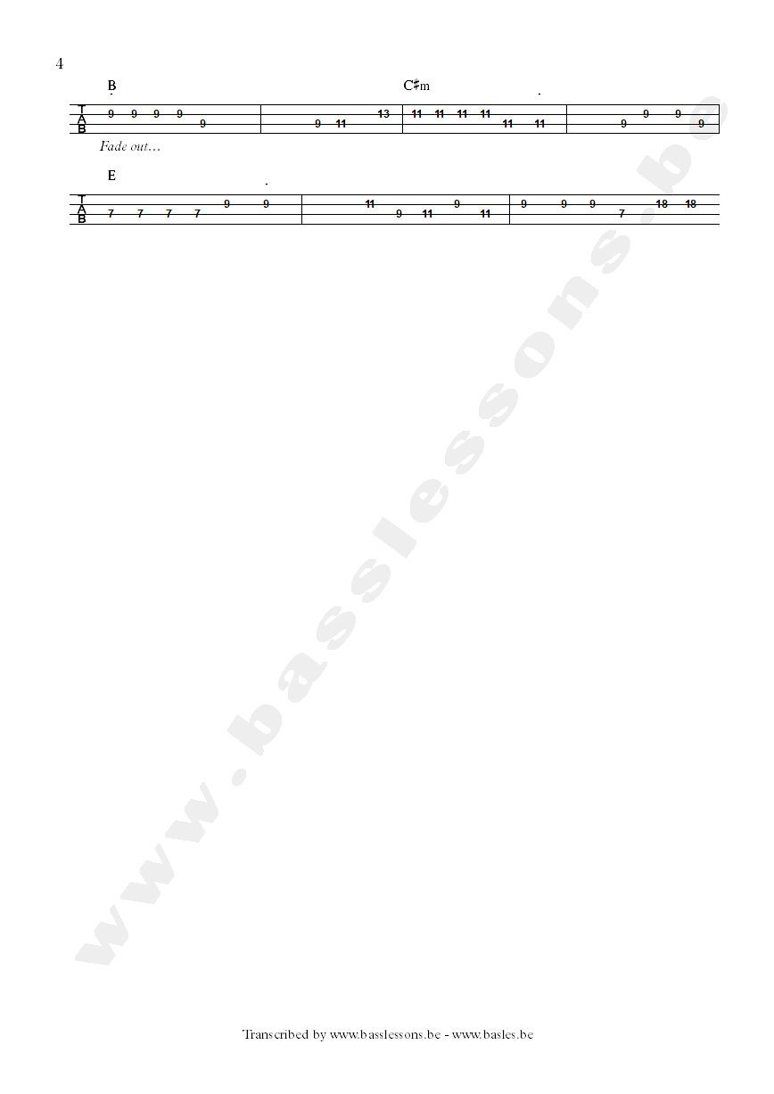 Bobby mcferrin dont worry be happy bass tab part 4