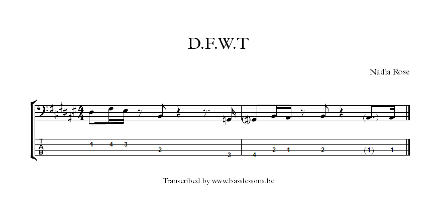 Nadia Rose D.F.W.T. bass transcription
