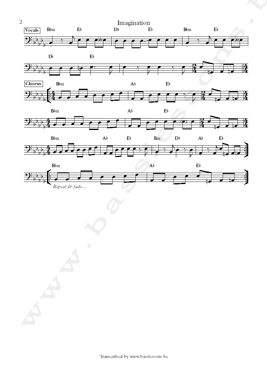 belouis some imagination bass transcription part 2