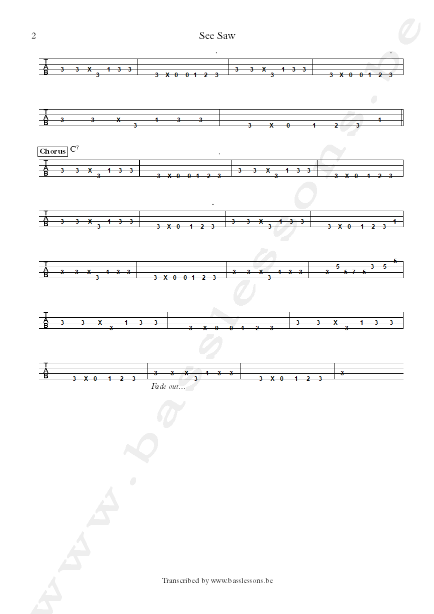 aretha franklin see saw jerry jemmott bass tab part 2