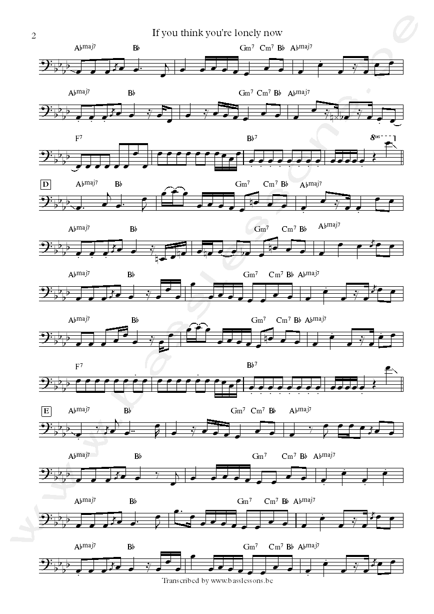 Bobby womack if you think youre lonely now nathan east bass transcription part 2