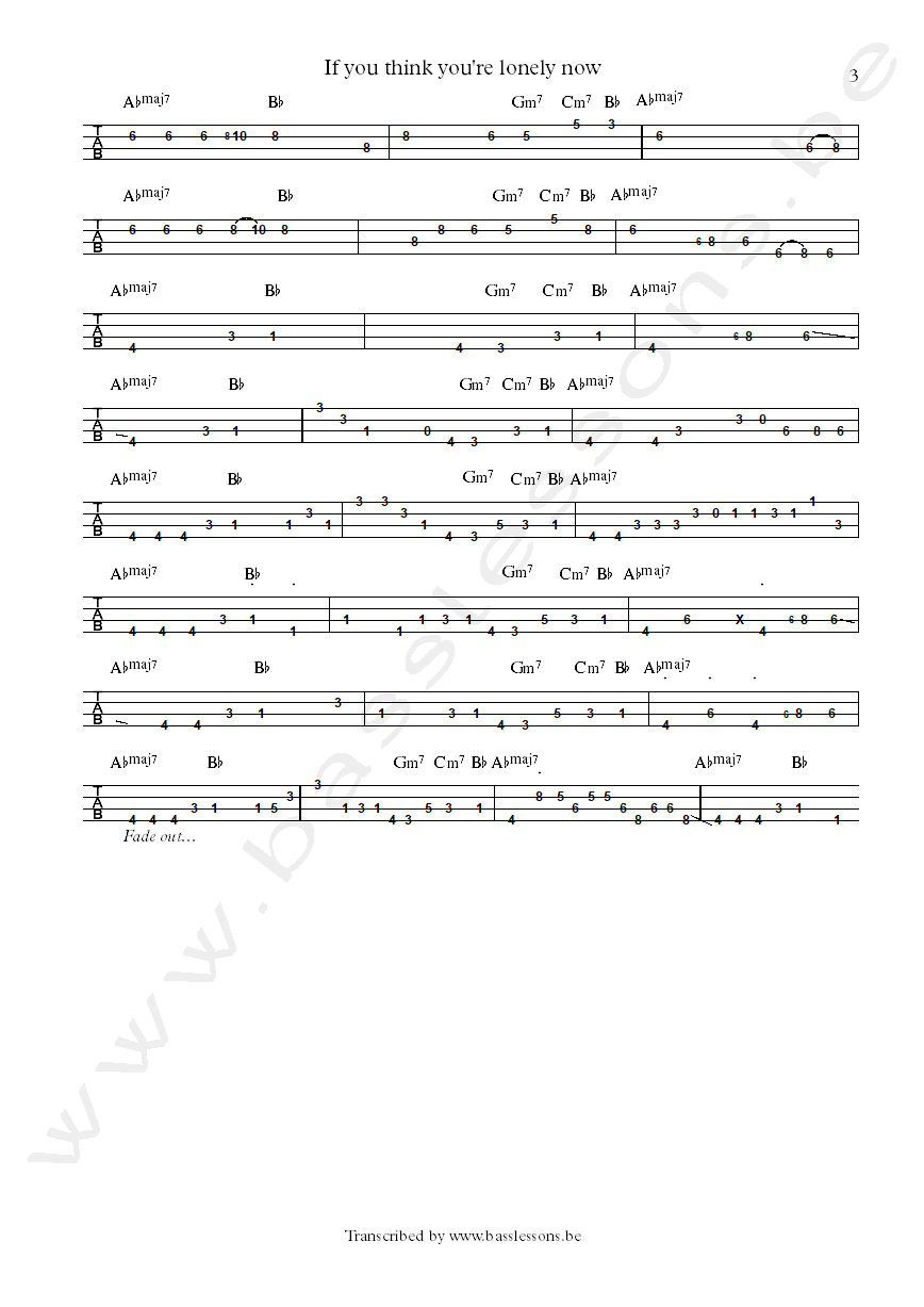 Bobby womack if you think youre lonely now nathan east bass tab part 3