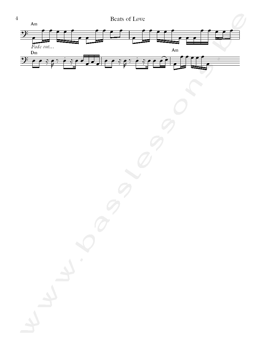 Nacht und Nebel beats of love bass transcription part 4