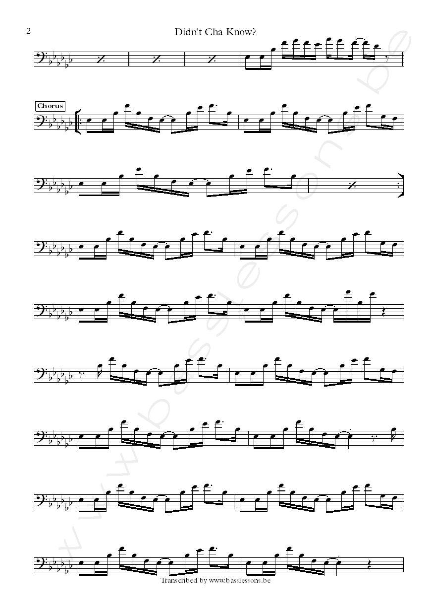 Erykah Badu Don't cha know bass transcription part 2