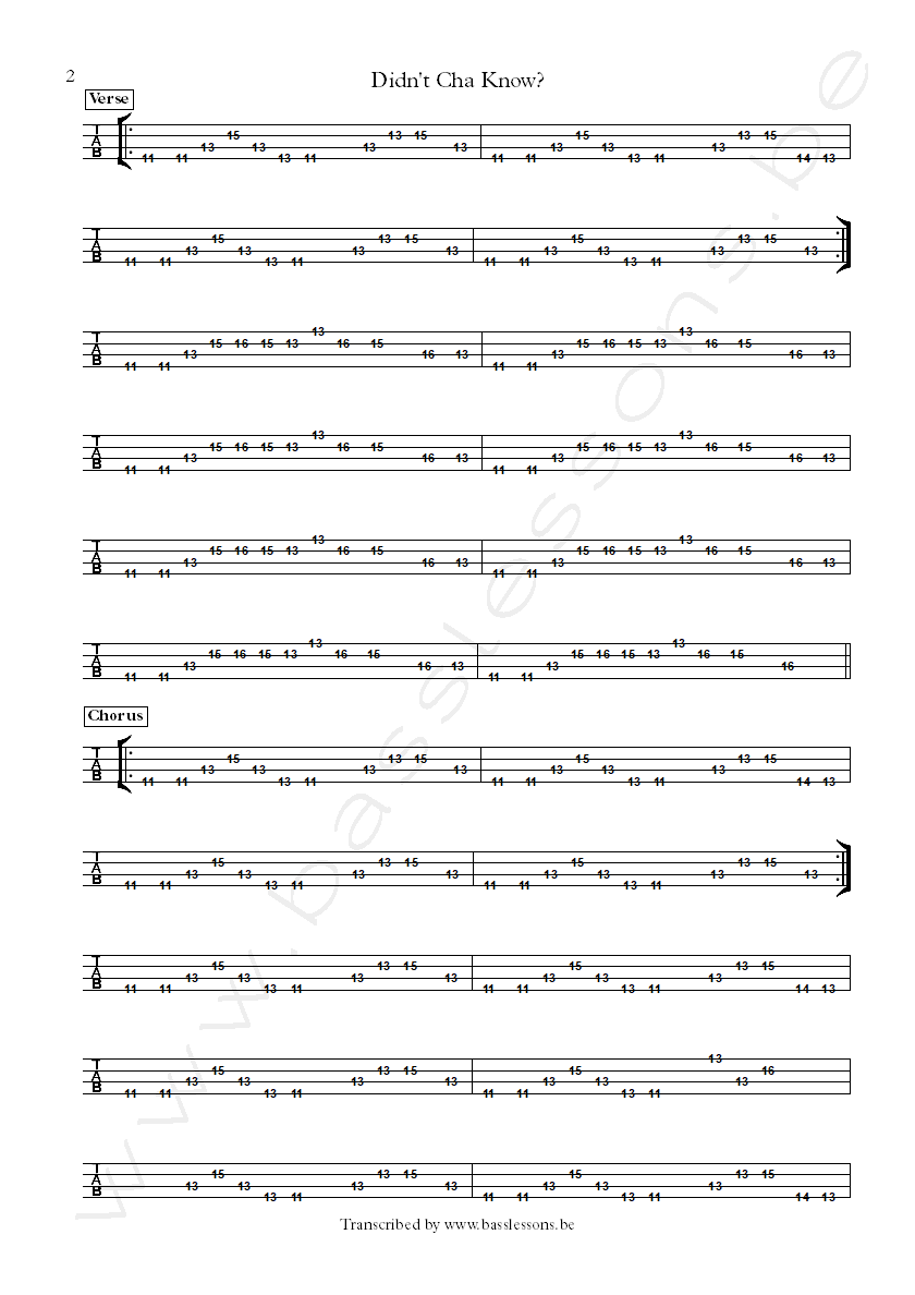 Erykah Badu Don't cha know bass tab part 2