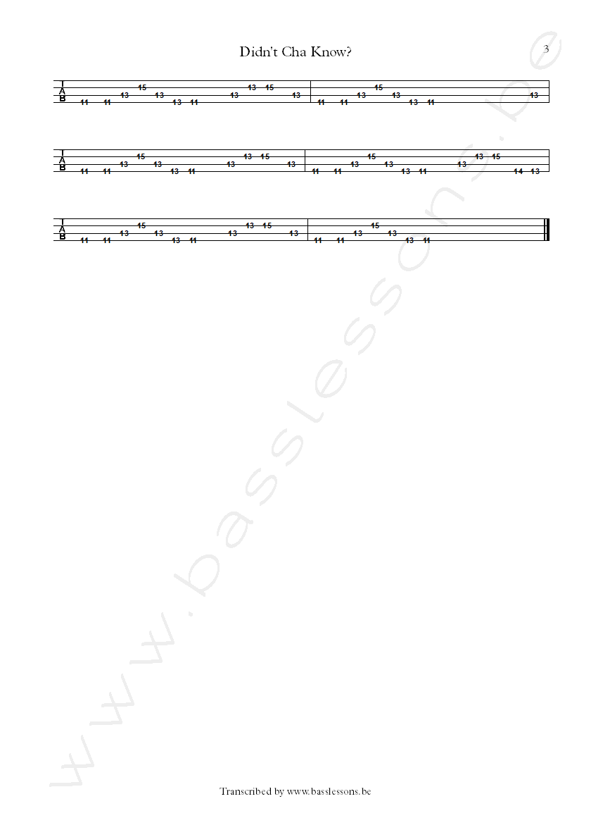 Erykah Badu Don't cha know bass tab part 3
