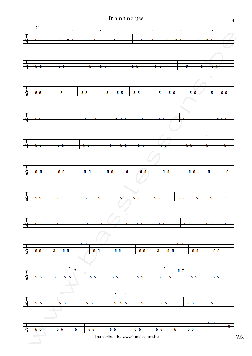 the meters it aint no use bass tab part 3