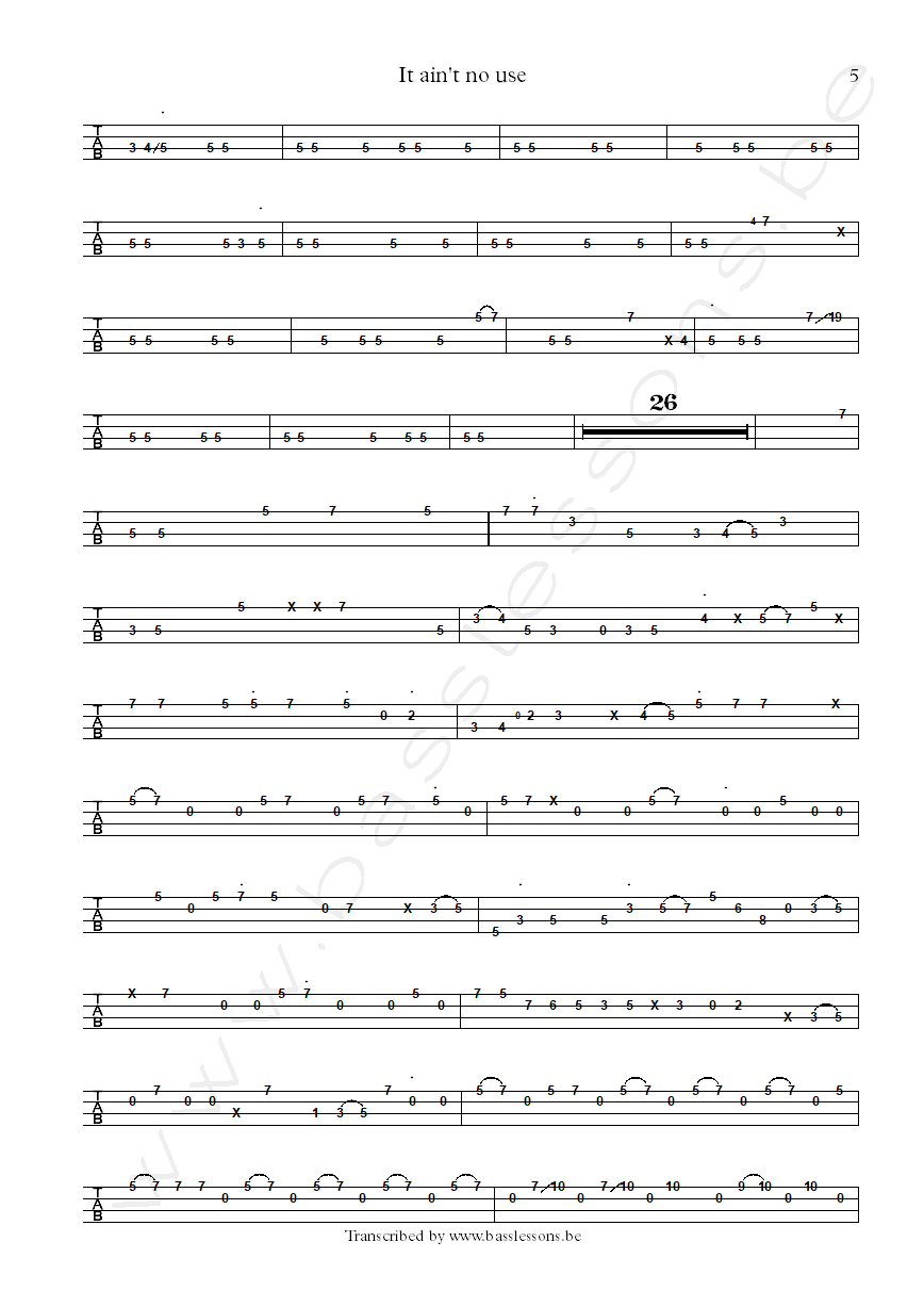 the meters it aint no use bass tab part 5