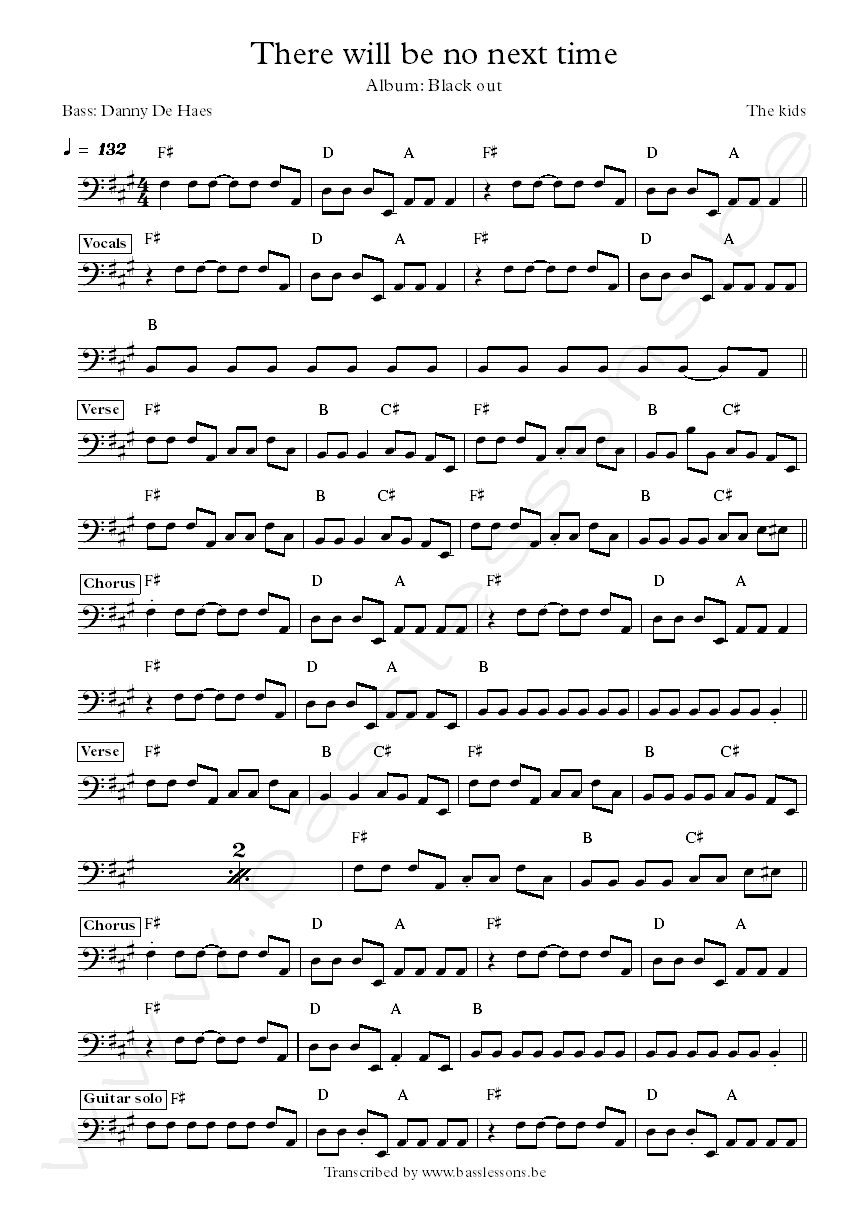 The kids there will be no next time bas transcriptie