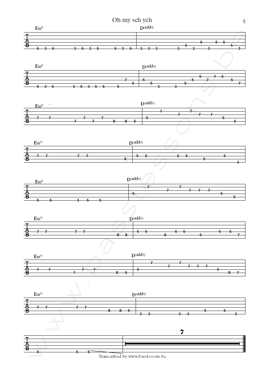 Roy hargrove crisol oh my sey yeh bass tab part 5