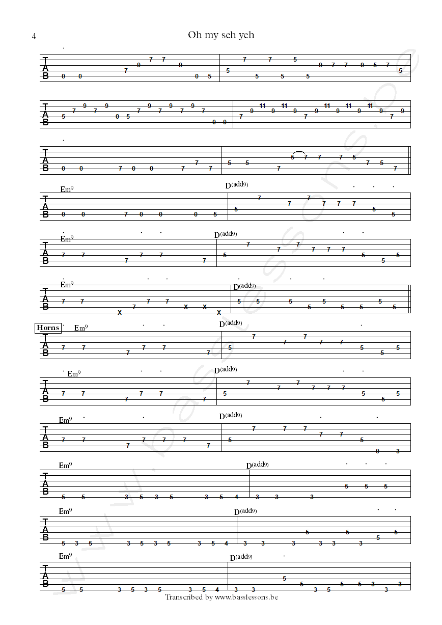 Roy hargrove crisol oh my sey yeh bass tab part 4