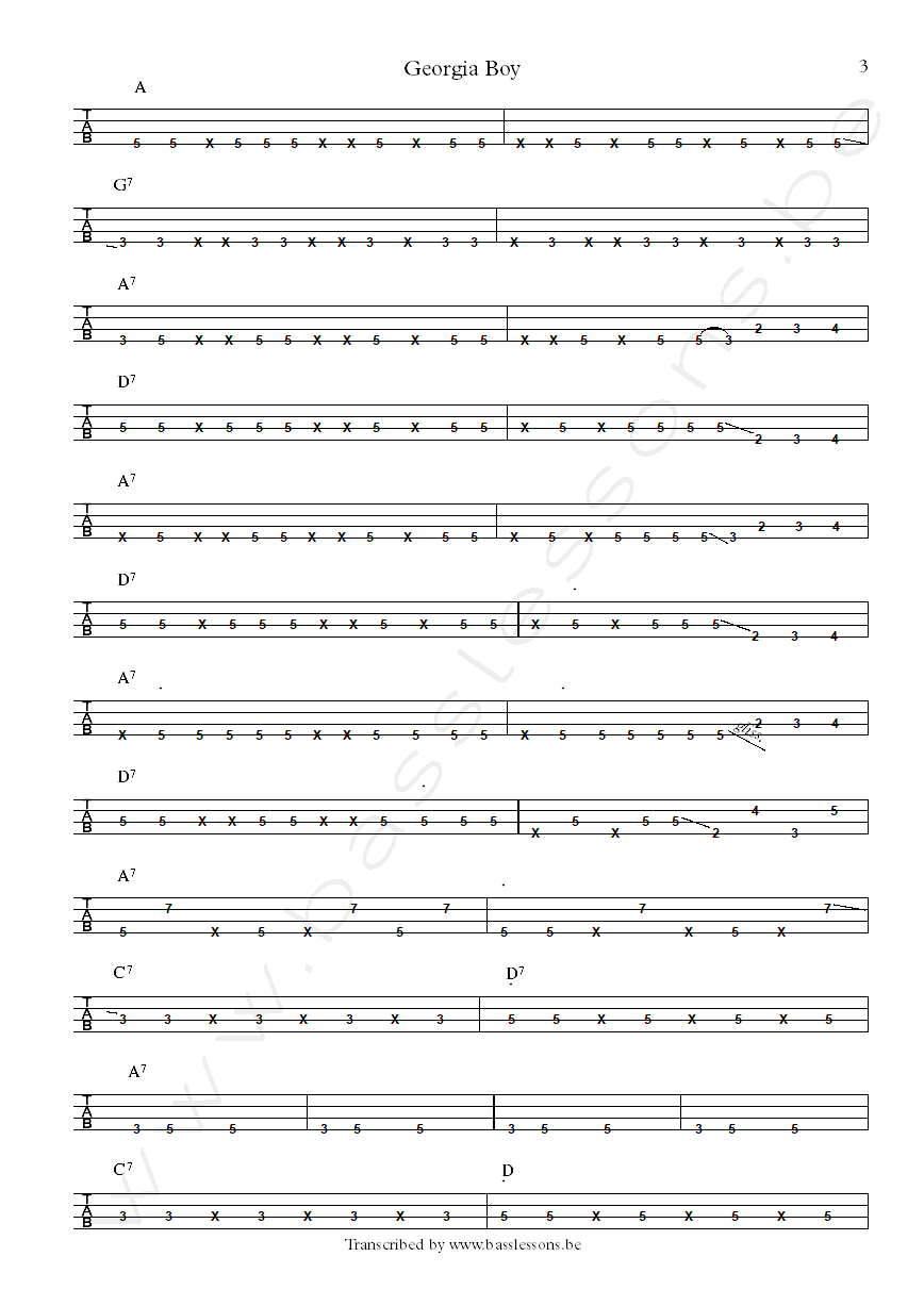 Al Green Georgia Boy bass tab part 3