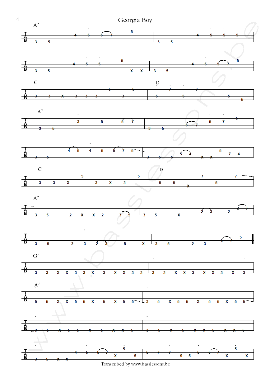 Al Green Georgia Boy bass tab part 4