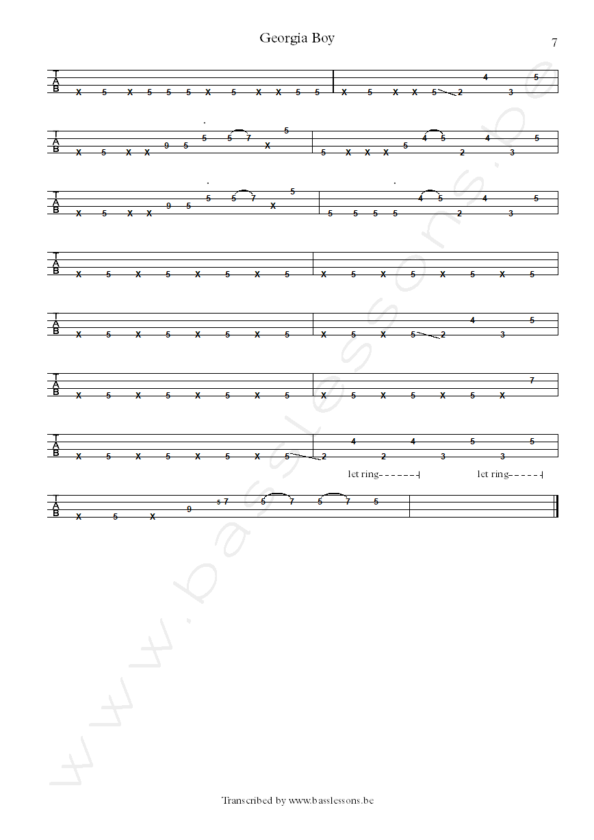 Al Green Georgia Boy bass tab part 7