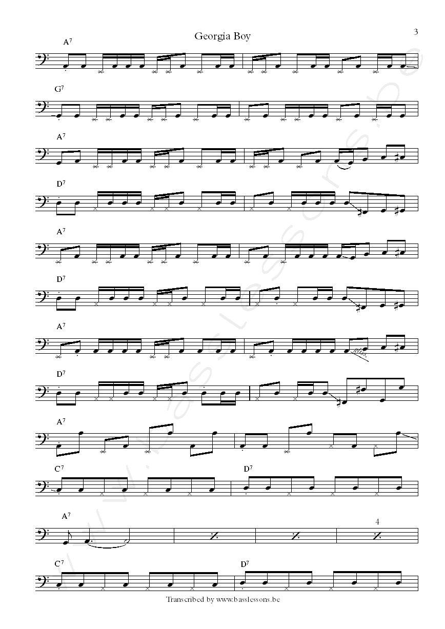 Al Green Georgia Boy bass transcription part 3
