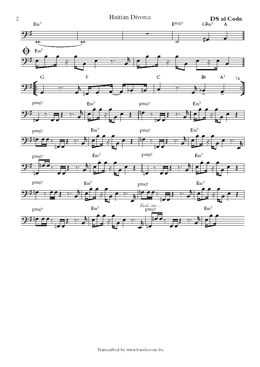 Steely dan haitian divorce walter becker bass transcription part 2