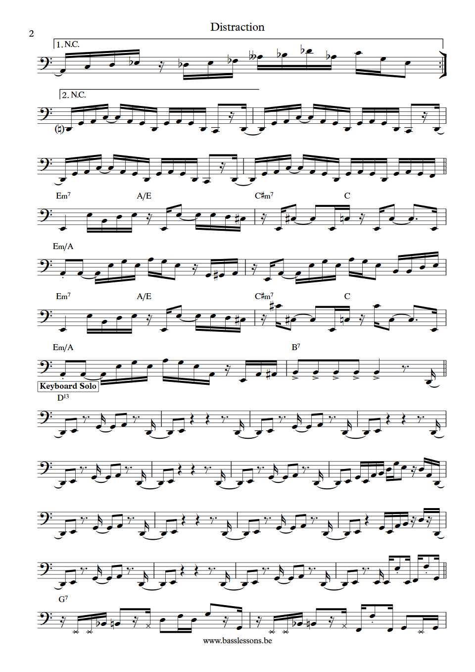 Adam Nitti Distraction bass transcription part 2