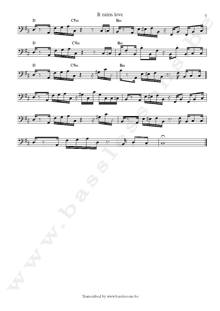 Lee Fields It rains love Nick Movshon bass transcription part 3