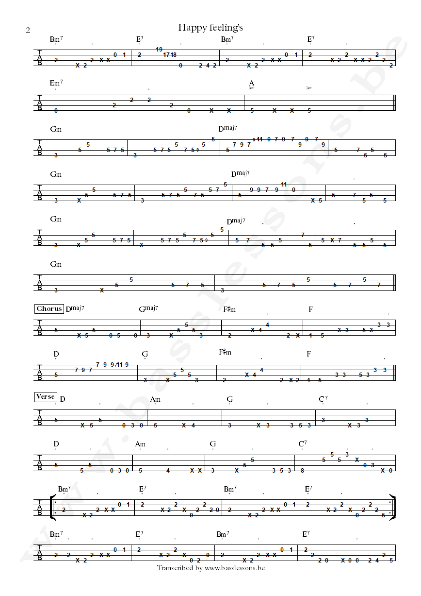 Maze happy feelings bass tab part 2