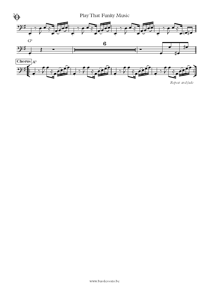 Wild Cherry Play That Funky Music Allen Wentz Bass transcription part 2