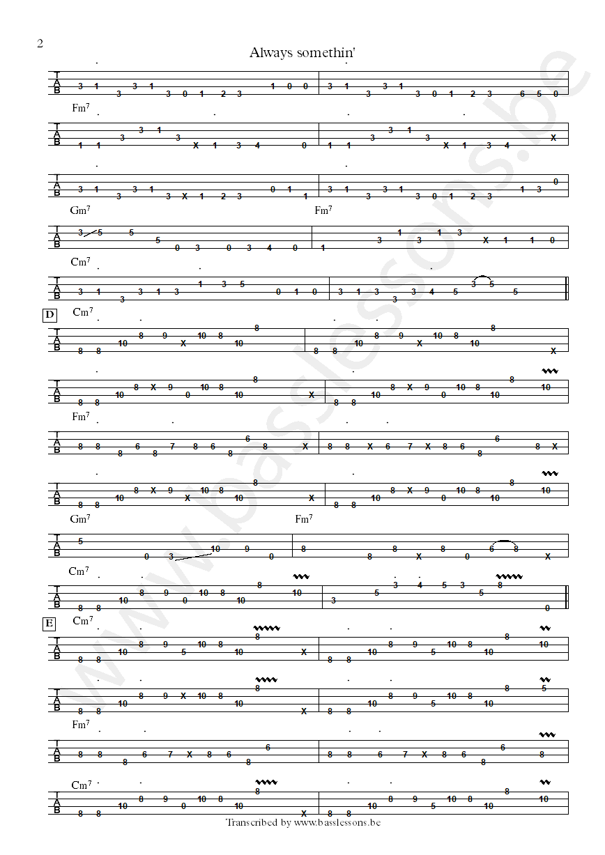 JMSN akways somethin bass tab part 2