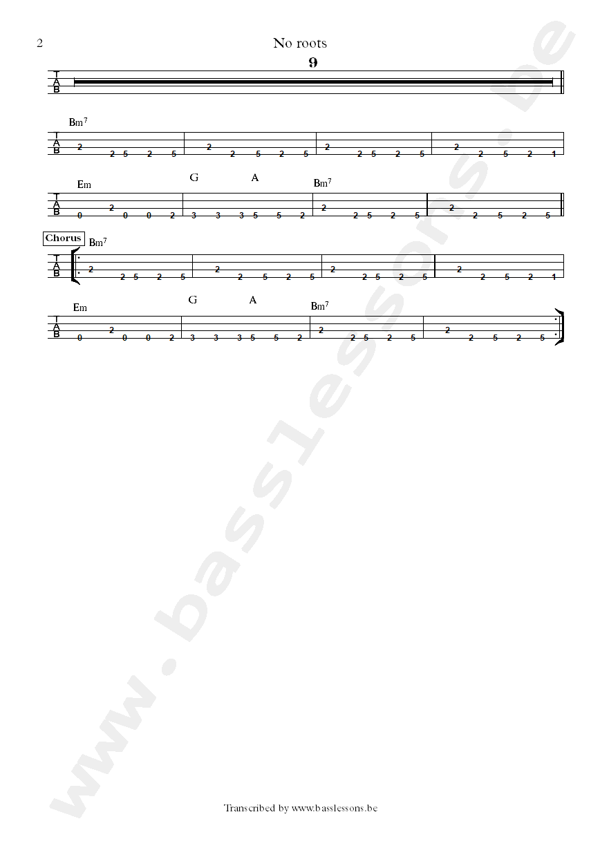 Alice Merton no roots bass tab part 2