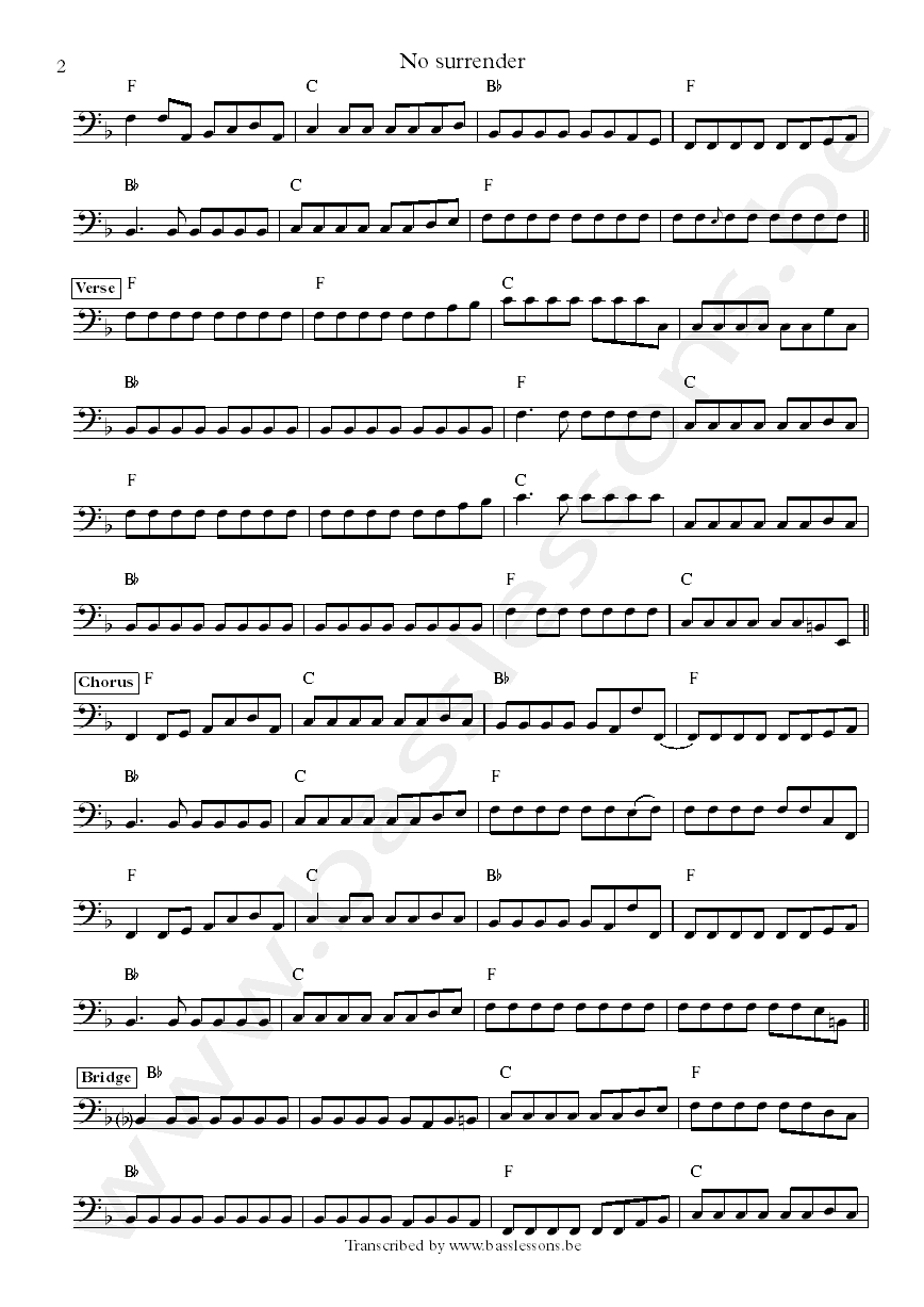 Bruce springsteen no surrender garry Talent bass transcription part 2