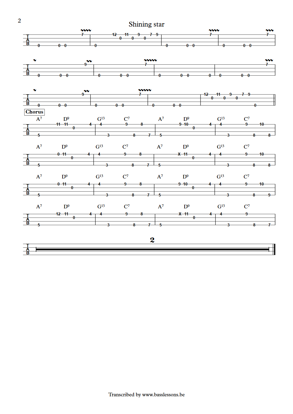 earth wind and fire shining star verdine white bass tab part 2