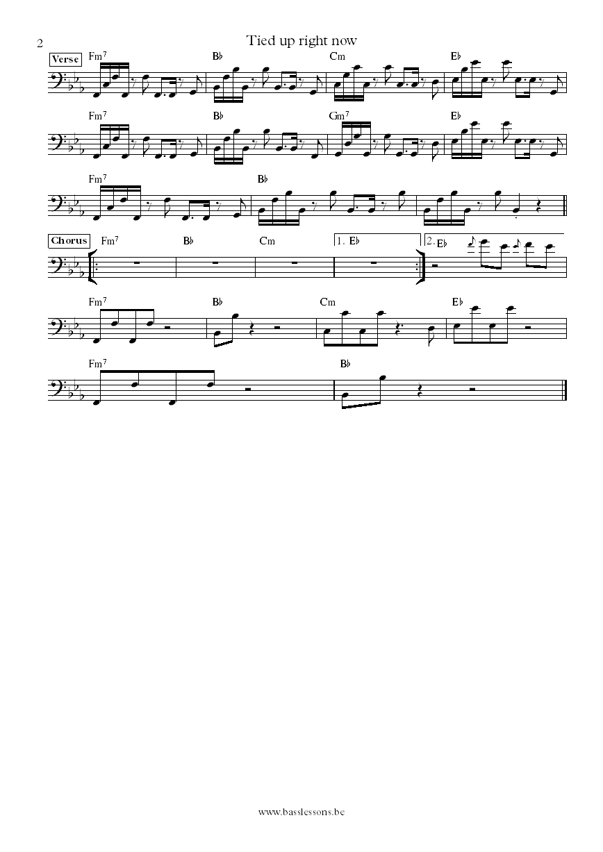 Parcels - Tied up right now - bass transcription part 2