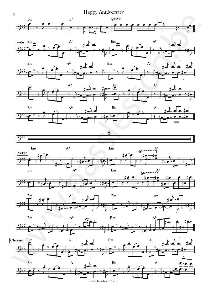 Little Rive r Band Happy anniversary bass transcription part 2